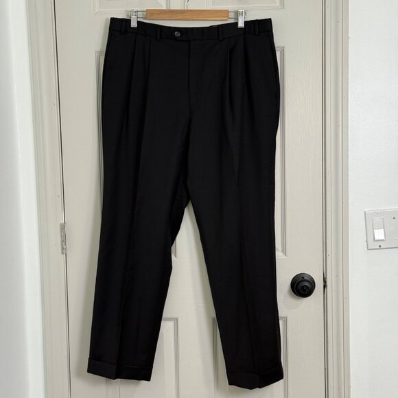 Lauren Ralph Lauren Total Comfort Pants Mens 36x29 Black Formal Black Tie Career - Picture 1 of 16